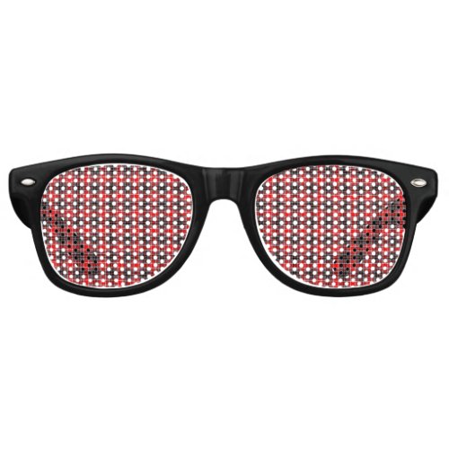 Tartan Plaid Red Black  White No 62 Retro Sunglasses