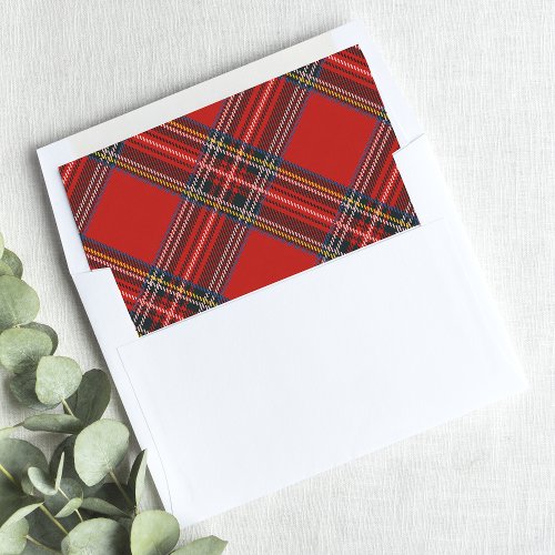 Tartan Plaid Red Christmas Envelope Liner