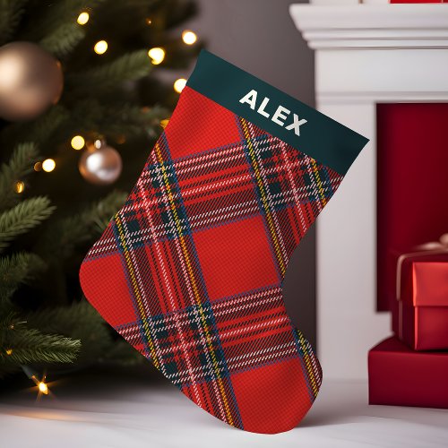 Tartan Plaid Red Christmas Small Christmas Stocking