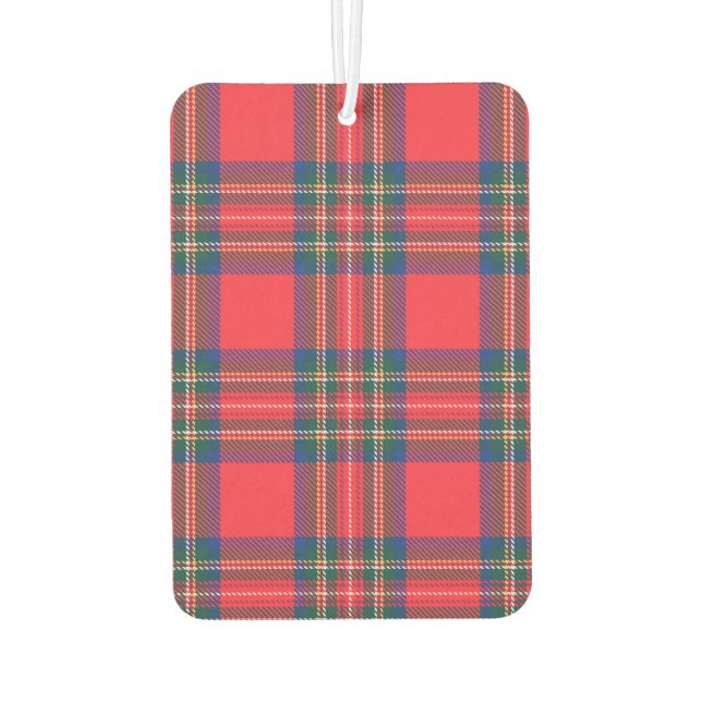 Tartan Plaid Red Classic Festive Christmas Holiday Air Freshener (Back)