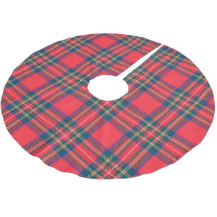 Tartan Plaid Red Classic Festive Christmas Holiday Brushed Polyester Tree Skirt