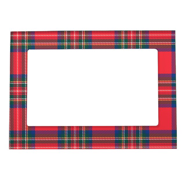 Tartan Plaid Red Classic Festive Christmas Holiday Magnetic Frame (Front)