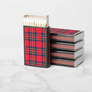 Tartan Plaid Red Classic Festive Christmas Holiday Matchboxes