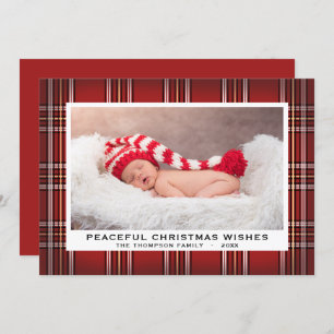 Tartan Plaid Red Classic Holiday Photo Card