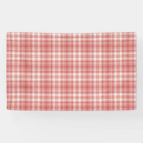 Tartan Plaid Red Orange  White No 64 Banner