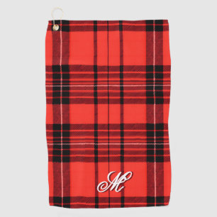 Tartan Plaid Red Traditional Modern Collection Golf Towel