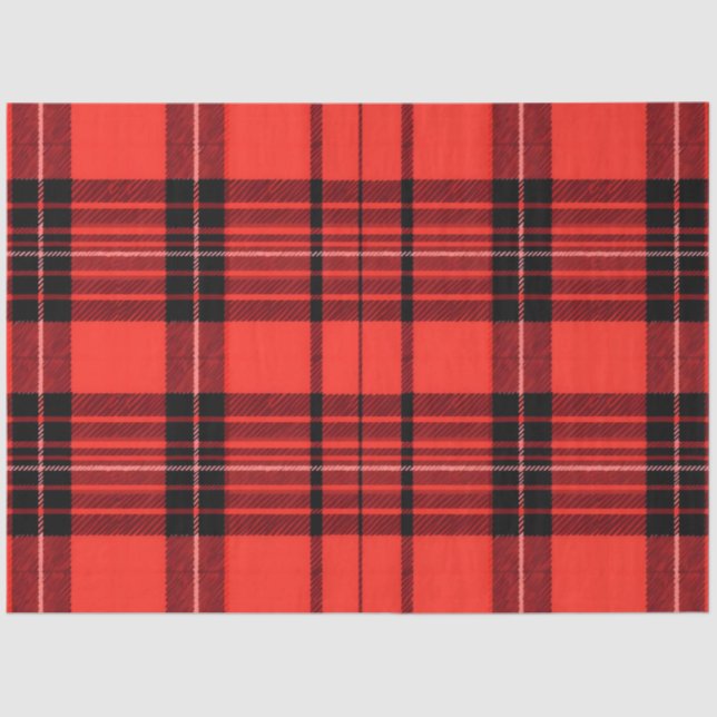 Tartan Plaid Red Traditional Modern Collection Tissue Paper (Front)
