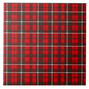 Tartan Plaid Red Traditional Popular Collection Ceramic Tile
