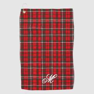 Tartan Plaid Red Traditional Popular Collection Golf Towel