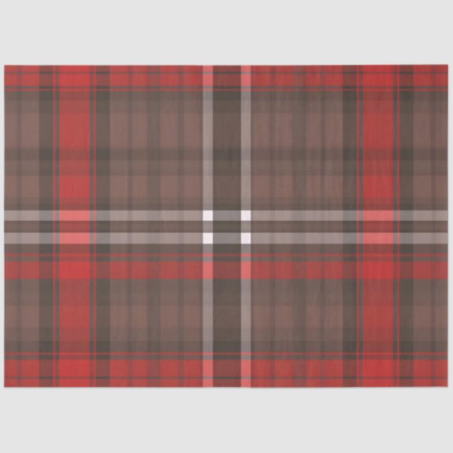 Tartan Plaid Red Traditional Trendy Collection Tissue Paper (Front)