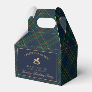 Tartan Plaid Rocking Horse Birthday Favor Box