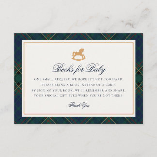 Tartan Plaid Rocking Horse Books for Baby Card
