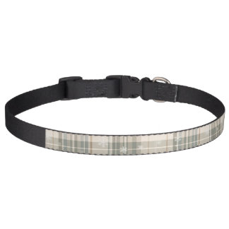 Tartan Plaid & Snowflake Winter Design Pet Collar
