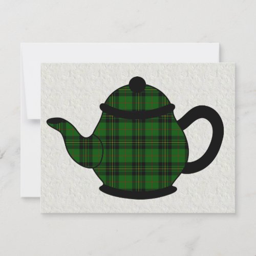 Tartan Plaid Teapot Bridal Shower Invitations