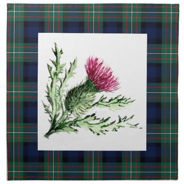 Tartan plaid Thistle Napkin (Front)