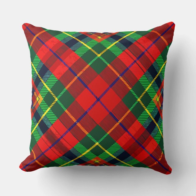 Tartan Plaid Throw Pillow (Front)