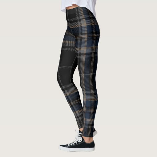 Blue Plaid Tartan Print Women's Leggings