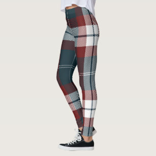 4th of July Red White & Blue Plaid Leggings - Designed By Squeaky