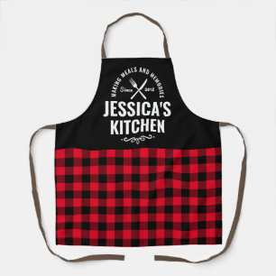 Tartan Plaid Vintage Rustic Wife Cooking Kitchen Apron