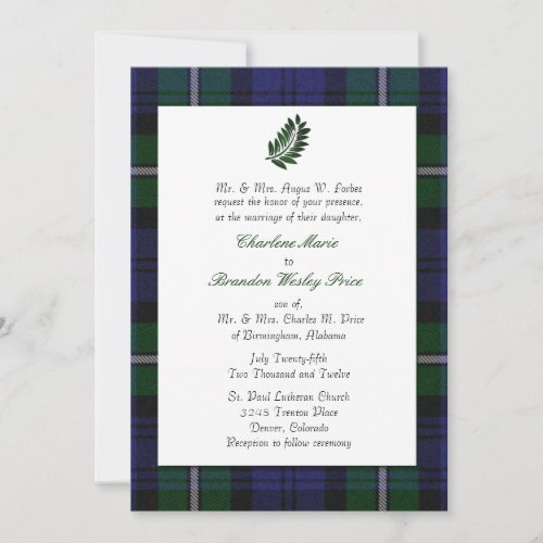 Tartan Plaid Wedding Invitation