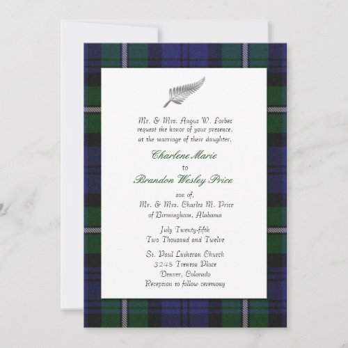 Tartan Plaid Wedding Invitation