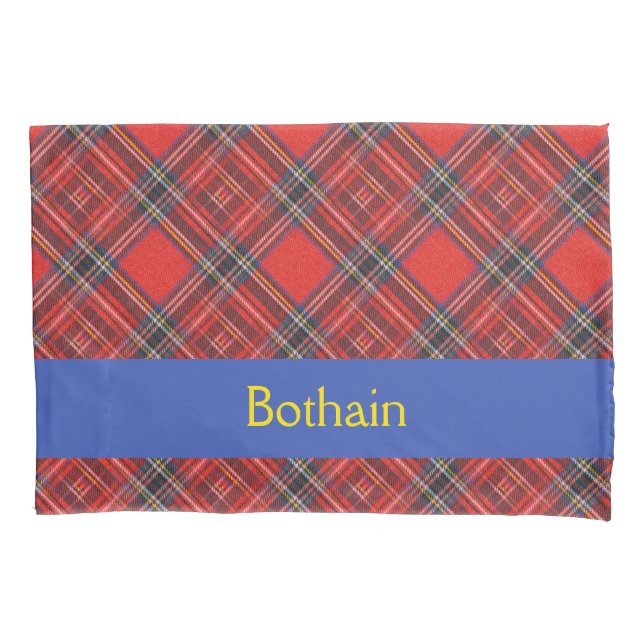 Tartan plaids pattern royal red fabric pillowcase (Front)