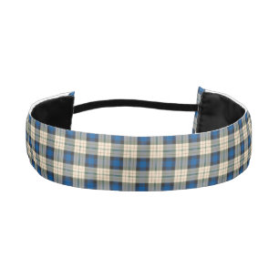Tartan plaids pattern - traditional blue beige athletic headband