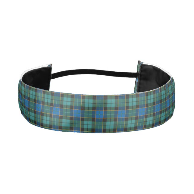 Tartan plaids pattern - traditional blue green athletic headband (Front)