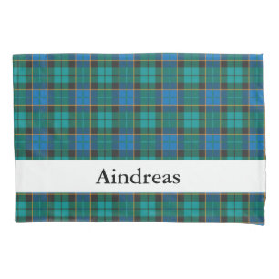 Tartan plaids pattern - traditional blue green pillow case
