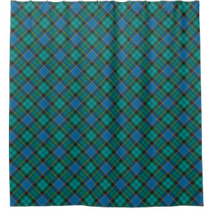 Tartan plaids pattern - traditional blue green shower curtain