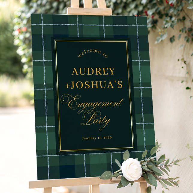 Tartan Polo Plaid Engagement Party Welcome Sign (Creator Uploaded)