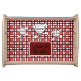 Tartan Red and White  Serving Tray