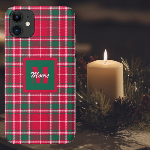 Tartan _ Red Green and Off White Phone Case