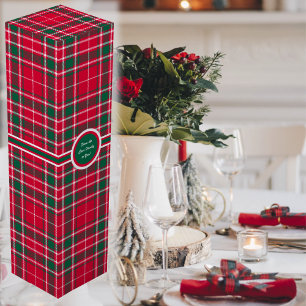 Tartan - Red Green and OffWhite Wine Box