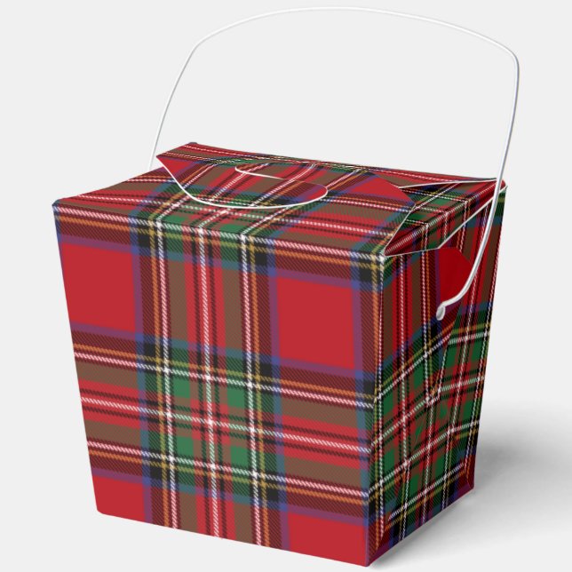 Tartan Red Green Check Stewart Plaid Favor Boxes (Front)