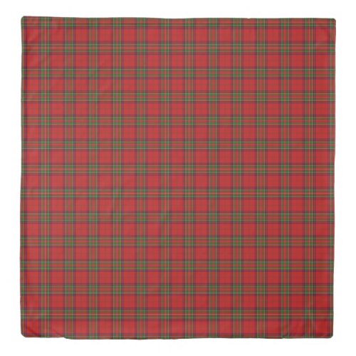 Tartan Red Green Plaid Scottish Pattern Duvet Cover
