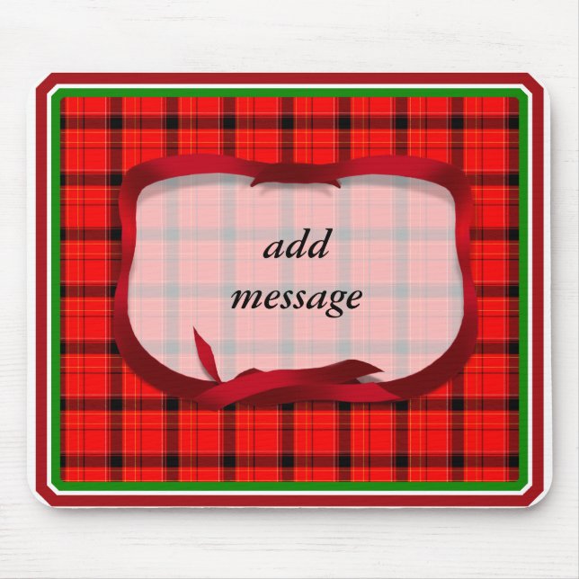 Tartan Red Plaid Christmas Background Mouse Pad (Front)