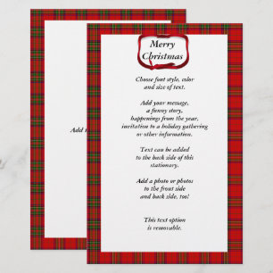 Tartan Red Plaid Christmas  Stationery