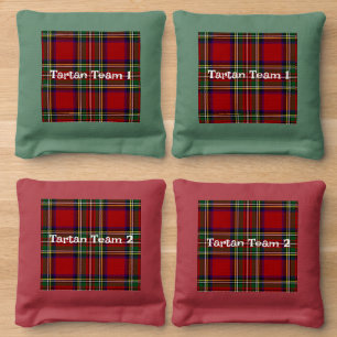 Tartan Red Plaid Design Cornhole Bean Bags