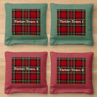 Tartan Red Plaid Design Cornhole Bean Bags