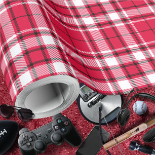Tartan - Red-White-Black Wrapping Paper