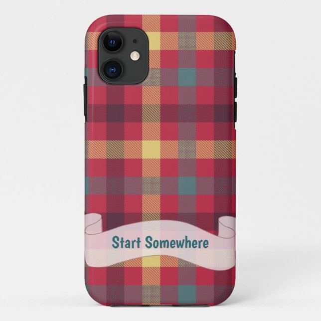 Tartan red-yellow iPhone Case (Back)
