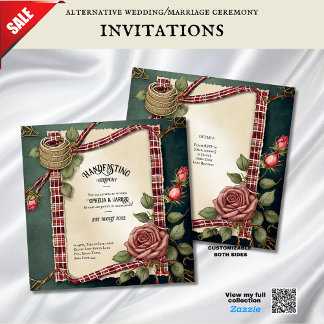 TARTAN RIBBON HANDFASTING CEREMONY INVITATIONS