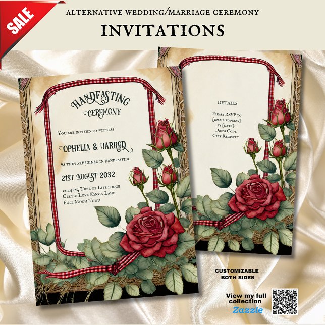TARTAN ROSES HANDFASTING CEREMONY INVITATIONS (Creator Uploaded)