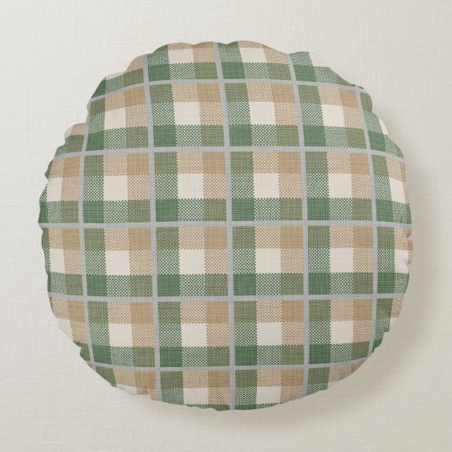 Tartan Round Pillow (Front)
