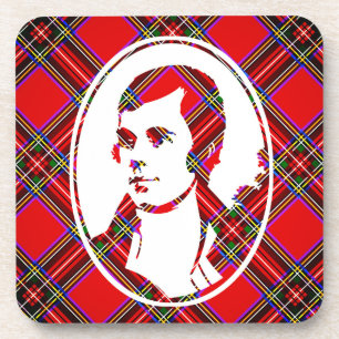 Tartan Scotland's Bard Rabbie Burns Beverage Coaster