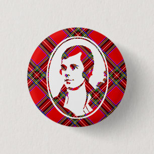 Tartan Scotland's Bard Robbie Burns Button