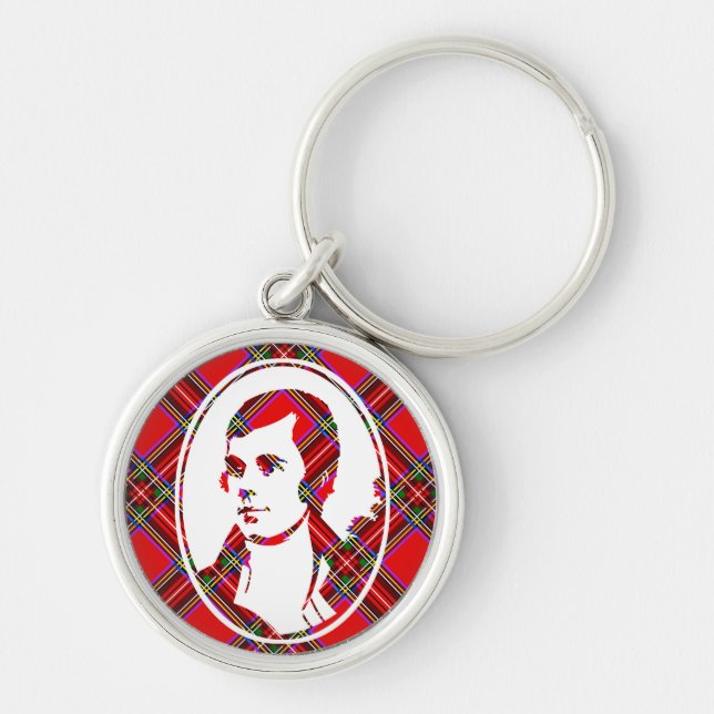 Tartan Scotland's Bard Robbie Burns Keychain (Front)