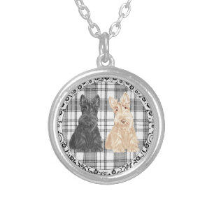 Tartan Scotties Silver Plated Necklace