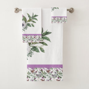 Tartan Scottish Birds and Flowers Bath Towel Set